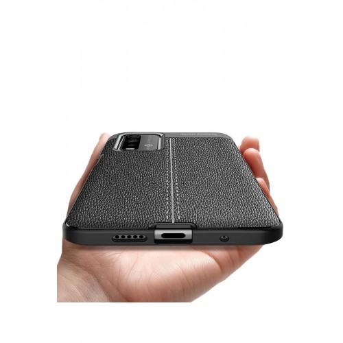 Newface Xiaomi Pocophone M3 Kılıf Focus Derili Silikon - Siyah Newface Xiaomi Pocophone M3 Kılıf Focus Derili Silikon - Siyah