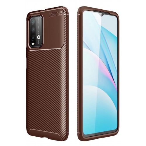 Newface Xiaomi Redmi 9T Kılıf Focus Karbon Silikon - Kahverengi Newface Xiaomi Redmi 9T Kılıf Focus Karbon Silikon - Kahverengi