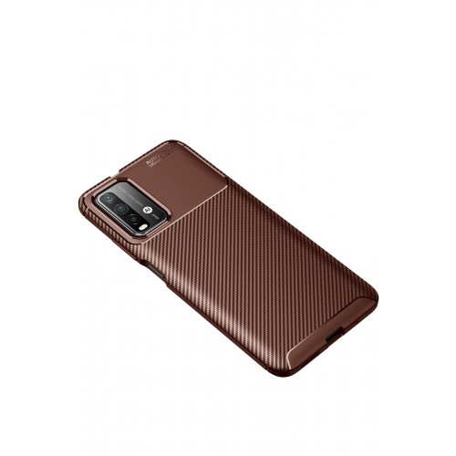 Newface Xiaomi Redmi 9T Kılıf Focus Karbon Silikon - Kahverengi Newface Xiaomi Redmi 9T Kılıf Focus Karbon Silikon - Kahverengi