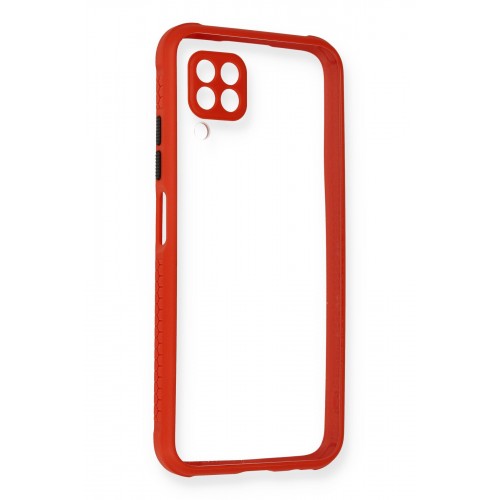 Newface Huawei P40 Lite Kılıf Miami Şeffaf Silikon  - Kırmızı