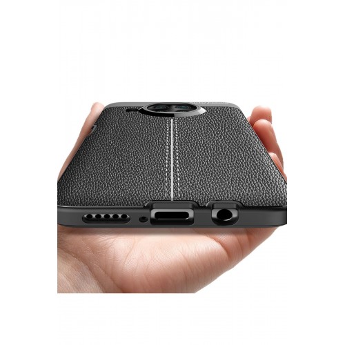 Newface Xiaomi Redmi Note 9 Pro 5G Kılıf Focus Derili Silikon - Siyah Newface Xiaomi Redmi Note 9 Pro 5G Kılıf Focus Derili Silikon - Siyah