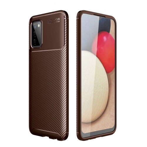 Newface Samsung Galaxy A02S Kılıf Focus Karbon Silikon - Kahverengi Newface Samsung Galaxy A02S Kılıf Focus Karbon Silikon - Kahverengi