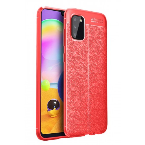 Newface Samsung Galaxy A02S Kılıf Focus Derili Silikon - Kırmızı Newface Samsung Galaxy A02S Kılıf Focus Derili Silikon - Kırmızı