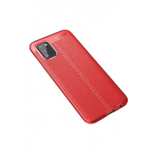 Newface Samsung Galaxy A02S Kılıf Focus Derili Silikon - Kırmızı Newface Samsung Galaxy A02S Kılıf Focus Derili Silikon - Kırmızı