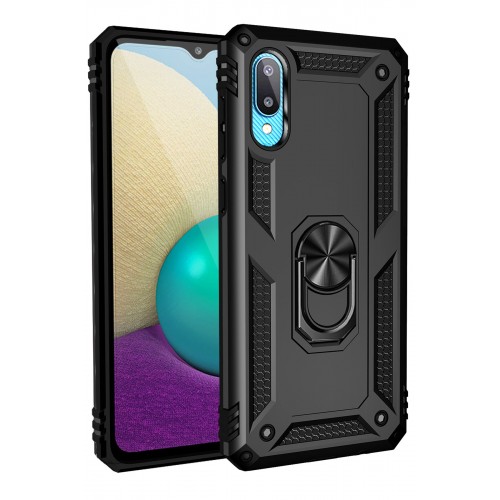 Newface Samsung Galaxy A02 Kılıf Sofya Yüzüklü Silikon Kapak - Siyah Newface Samsung Galaxy A02 Kılıf Sofya Yüzüklü Silikon Kapak - Siyah