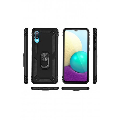 Newface Samsung Galaxy A02 Kılıf Sofya Yüzüklü Silikon Kapak - Siyah Newface Samsung Galaxy A02 Kılıf Sofya Yüzüklü Silikon Kapak - Siyah
