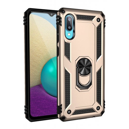 Newface Samsung Galaxy A02 Kılıf Sofya Yüzüklü Silikon Kapak - Gold Newface Samsung Galaxy A02 Kılıf Sofya Yüzüklü Silikon Kapak - Gold