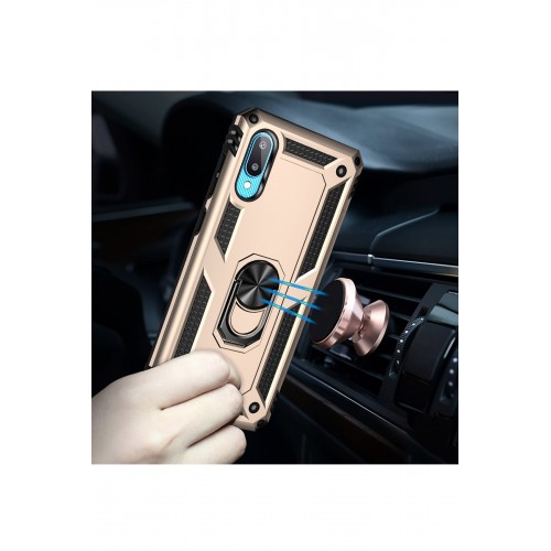 Newface Samsung Galaxy A02 Kılıf Sofya Yüzüklü Silikon Kapak - Gold Newface Samsung Galaxy A02 Kılıf Sofya Yüzüklü Silikon Kapak - Gold