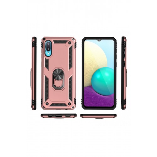 Newface Samsung Galaxy A02 Kılıf Sofya Yüzüklü Silikon Kapak - Rose Newface Samsung Galaxy A02 Kılıf Sofya Yüzüklü Silikon Kapak - Rose