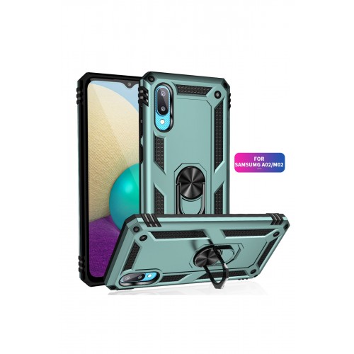 Newface Samsung Galaxy A02 Kılıf Sofya Yüzüklü Silikon Kapak - Yeşil Newface Samsung Galaxy A02 Kılıf Sofya Yüzüklü Silikon Kapak - Yeşil