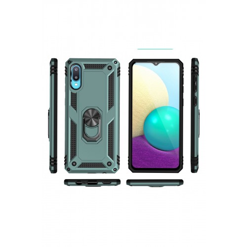 Newface Samsung Galaxy A02 Kılıf Sofya Yüzüklü Silikon Kapak - Yeşil Newface Samsung Galaxy A02 Kılıf Sofya Yüzüklü Silikon Kapak - Yeşil