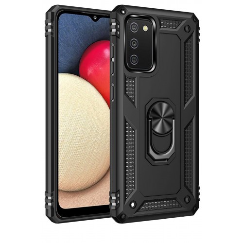 Newface Samsung Galaxy A02S Kılıf Sofya Yüzüklü Silikon Kapak - Siyah Newface Samsung Galaxy A02S Kılıf Sofya Yüzüklü Silikon Kapak - Siyah