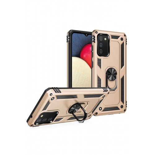 Newface Samsung Galaxy A02S Kılıf Sofya Yüzüklü Silikon Kapak - Gold Newface Samsung Galaxy A02S Kılıf Sofya Yüzüklü Silikon Kapak - Gold
