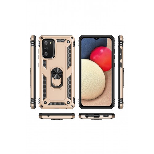 Newface Samsung Galaxy A02S Kılıf Sofya Yüzüklü Silikon Kapak - Gold Newface Samsung Galaxy A02S Kılıf Sofya Yüzüklü Silikon Kapak - Gold