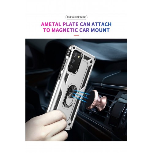 Newface Samsung Galaxy A02S Kılıf Sofya Yüzüklü Silikon Kapak - Gümüş Newface Samsung Galaxy A02S Kılıf Sofya Yüzüklü Silikon Kapak - Gümüş