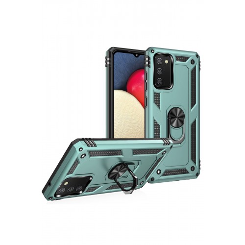 Newface Samsung Galaxy A02S Kılıf Sofya Yüzüklü Silikon Kapak - Yeşil Newface Samsung Galaxy A02S Kılıf Sofya Yüzüklü Silikon Kapak - Yeşil