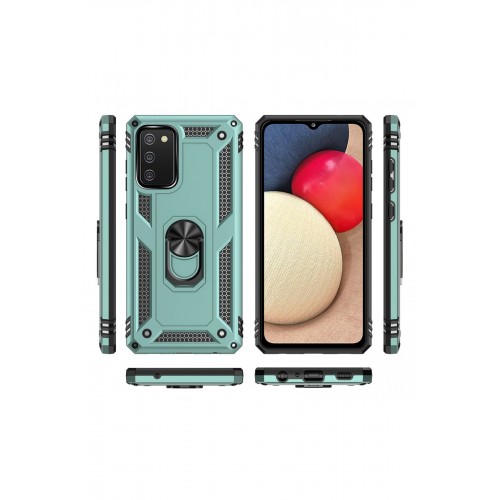 Newface Samsung Galaxy A02S Kılıf Sofya Yüzüklü Silikon Kapak - Yeşil Newface Samsung Galaxy A02S Kılıf Sofya Yüzüklü Silikon Kapak - Yeşil