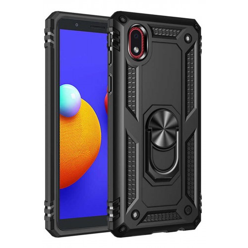 Newface Samsung Galaxy A01 Core Kılıf Sofya Yüzüklü Silikon Kapak - Siyah Newface Samsung Galaxy A01 Core Kılıf Sofya Yüzüklü Silikon Kapak - Siyah