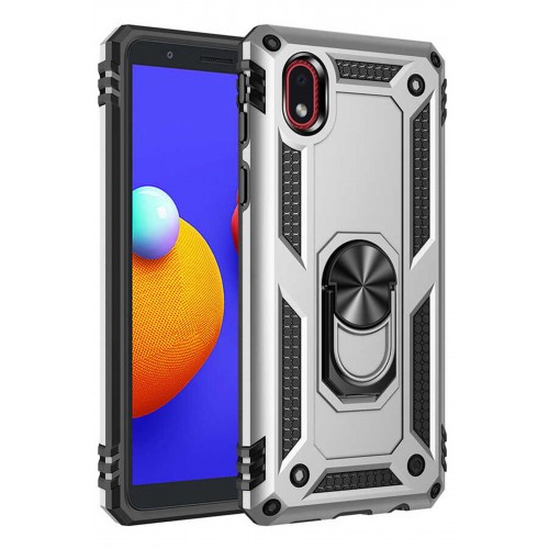 Newface Samsung Galaxy A01 Core Kılıf Sofya Yüzüklü Silikon Kapak - Gümüş Newface Samsung Galaxy A01 Core Kılıf Sofya Yüzüklü Silikon Kapak - Gümüş