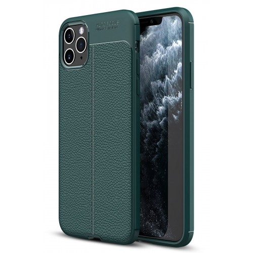 Newface iPhone 11 Pro Max Kılıf Focus Derili Silikon - Yeşil Newface iPhone 11 Pro Max Kılıf Focus Derili Silikon - Yeşil