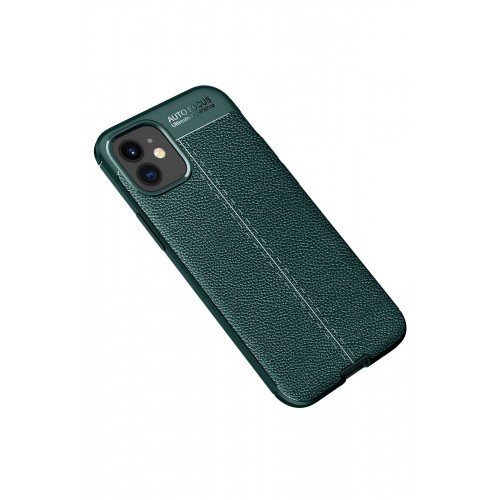 Newface iPhone 12 Kılıf Focus Derili Silikon - Yeşil Newface iPhone 12 Kılıf Focus Derili Silikon - Yeşil