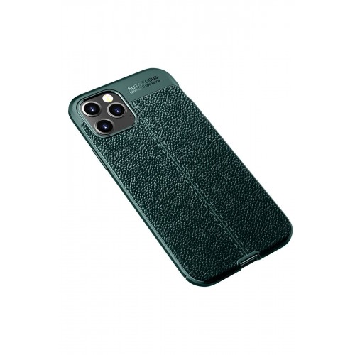 Newface iPhone 12 Pro Max Kılıf Focus Derili Silikon - Yeşil Newface iPhone 12 Pro Max Kılıf Focus Derili Silikon - Yeşil