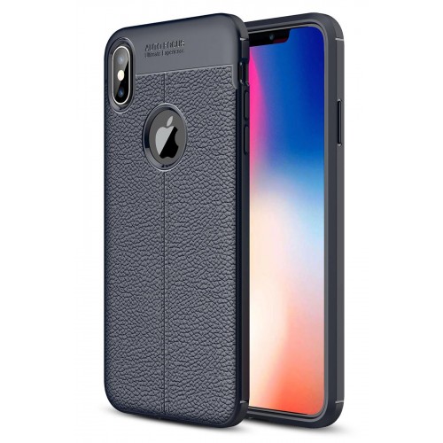 Newface iPhone XS Max Kılıf Focus Derili Silikon - Lacivert Newface iPhone XS Max Kılıf Focus Derili Silikon - Lacivert