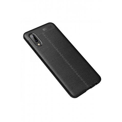 Newface Samsung Galaxy A02 Kılıf Focus Derili Silikon - Siyah Newface Samsung Galaxy A02 Kılıf Focus Derili Silikon - Siyah