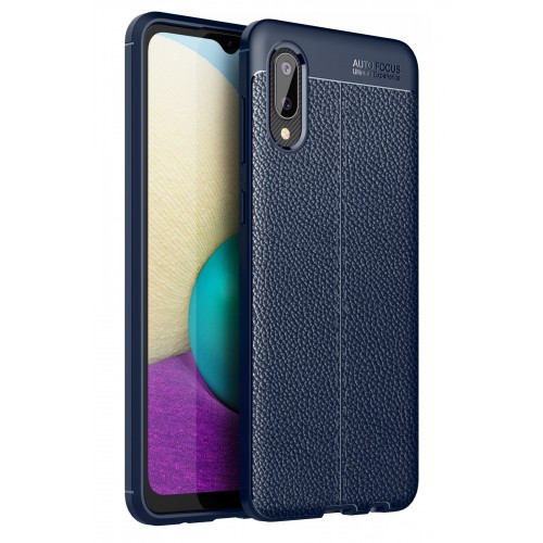 Newface Samsung Galaxy A02 Kılıf Focus Derili Silikon - Lacivert Newface Samsung Galaxy A02 Kılıf Focus Derili Silikon - Lacivert