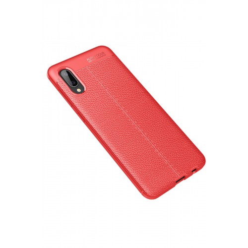 Newface Samsung Galaxy A02 Kılıf Focus Derili Silikon - Kırmızı Newface Samsung Galaxy A02 Kılıf Focus Derili Silikon - Kırmızı