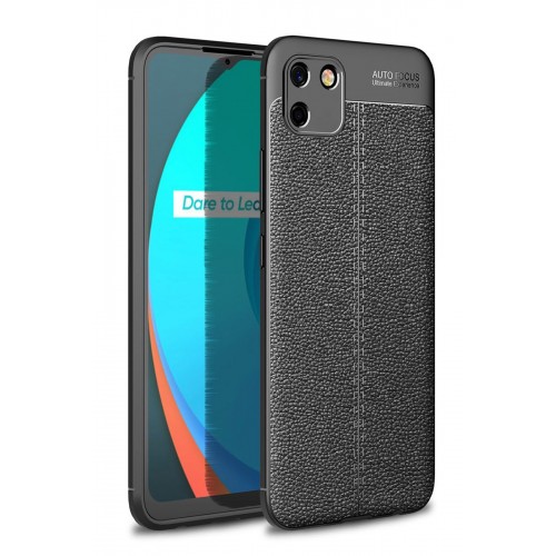 Newface Realme C11 2021 Kılıf Focus Derili Silikon - Siyah Newface Realme C11 2021 Kılıf Focus Derili Silikon - Siyah