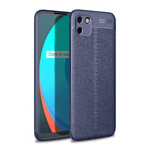 Newface Realme C11 2021 Kılıf Focus Derili Silikon - Lacivert Newface Realme C11 2021 Kılıf Focus Derili Silikon - Lacivert
