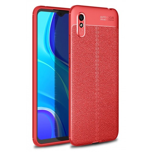 Newface Xiaomi Redmi 9A Kılıf Focus Derili Silikon - Kırmızı Newface Xiaomi Redmi 9A Kılıf Focus Derili Silikon - Kırmızı