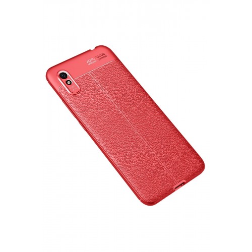 Newface Xiaomi Redmi 9A Kılıf Focus Derili Silikon - Kırmızı Newface Xiaomi Redmi 9A Kılıf Focus Derili Silikon - Kırmızı