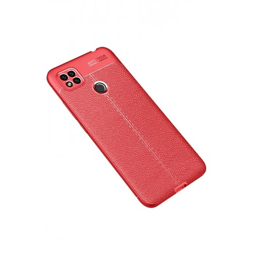 Newface Xiaomi Redmi 9C Kılıf Focus Derili Silikon - Kırmızı Newface Xiaomi Redmi 9C Kılıf Focus Derili Silikon - Kırmızı