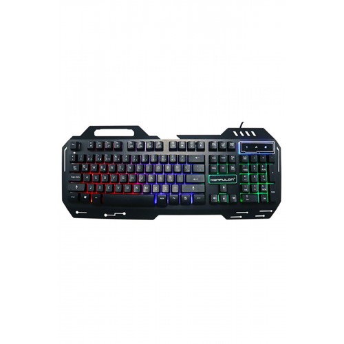 Konfulon V1 RGB Işıklı Metal Yüzey Türkçe Q Kablolu Gaming Klavye