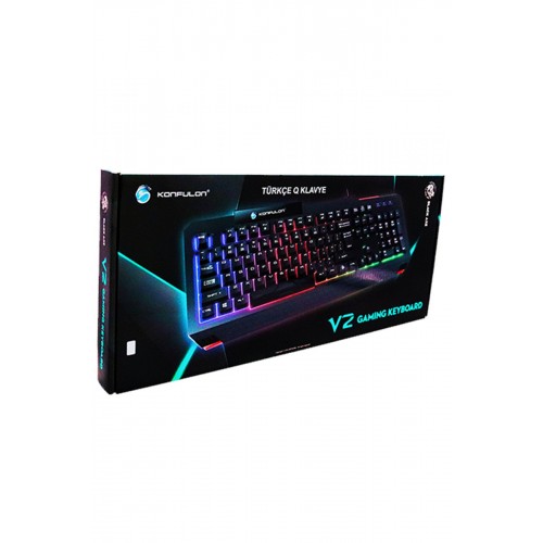 Konfulon V2 RGB Işıklı Türkçe Q Kablolu Gaming Klavye Konfulon V2 RGB Işıklı Türkçe Q Kablolu Gaming Klavye