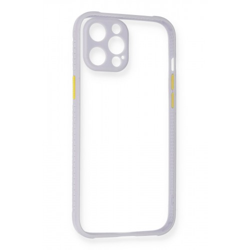 Newface iPhone 12 Kılıf Miami Şeffaf Silikon  - Lila