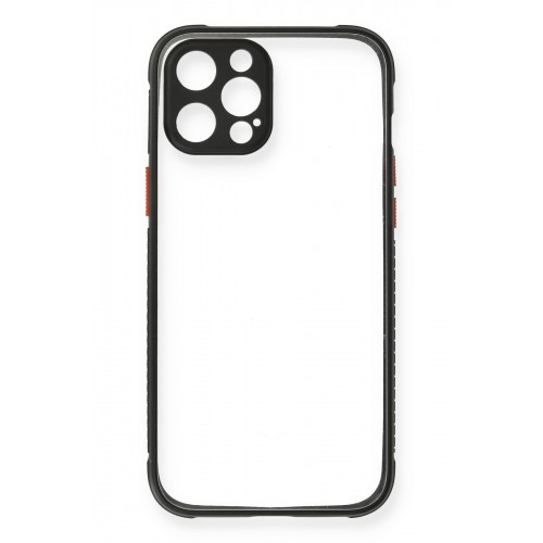 Newface iPhone 12 Kılıf Miami Şeffaf Silikon - Siyah Newface iPhone 12 Kılıf Miami Şeffaf Silikon - Siyah