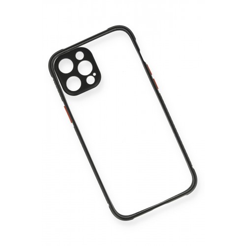 Newface iPhone 12 Kılıf Miami Şeffaf Silikon - Siyah Newface iPhone 12 Kılıf Miami Şeffaf Silikon - Siyah