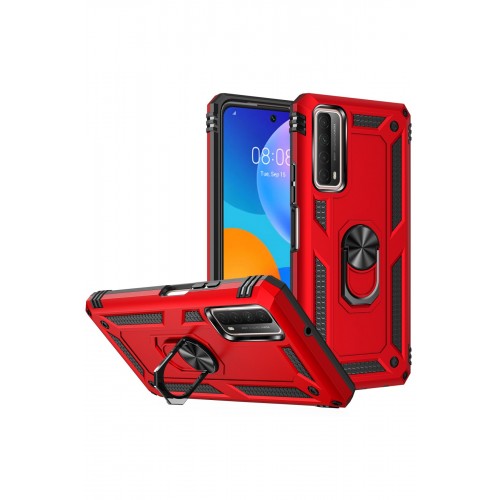 Newface Huawei P Smart 2021 Kılıf Sofya Yüzüklü Silikon Kapak - Kırmızı Newface Huawei P Smart 2021 Kılıf Sofya Yüzüklü Silikon Kapak - Kırmızı