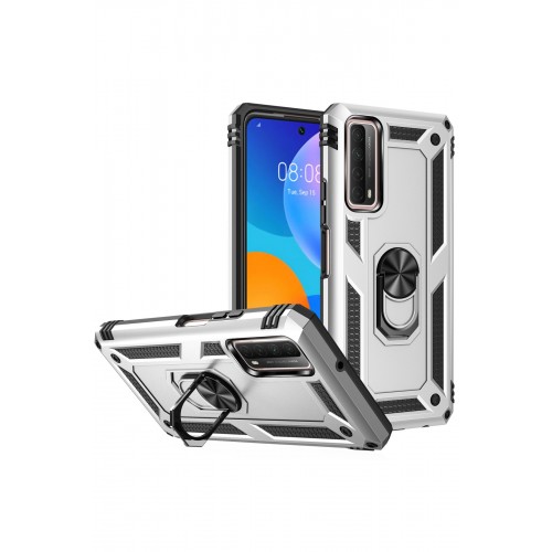 Newface Huawei P Smart 2021 Kılıf Sofya Yüzüklü Silikon Kapak - Gümüş Newface Huawei P Smart 2021 Kılıf Sofya Yüzüklü Silikon Kapak - Gümüş