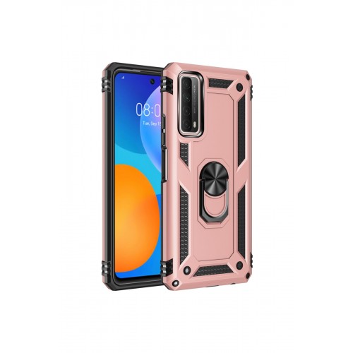 Newface Huawei P Smart 2021 Kılıf Sofya Yüzüklü Silikon Kapak - Rose Newface Huawei P Smart 2021 Kılıf Sofya Yüzüklü Silikon Kapak - Rose