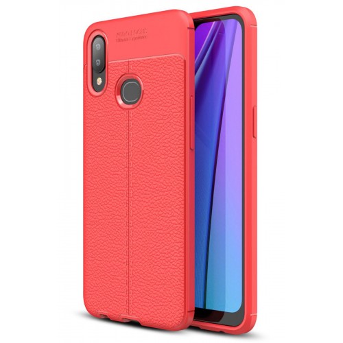 Newface Samsung Galaxy A10S Kılıf Focus Derili Silikon - Kırmızı Newface Samsung Galaxy A10S Kılıf Focus Derili Silikon - Kırmızı
