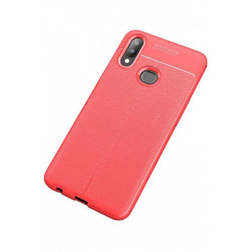 Newface Samsung Galaxy A10S Kılıf Focus Derili Silikon - Kırmızı Newface Samsung Galaxy A10S Kılıf Focus Derili Silikon - Kırmızı