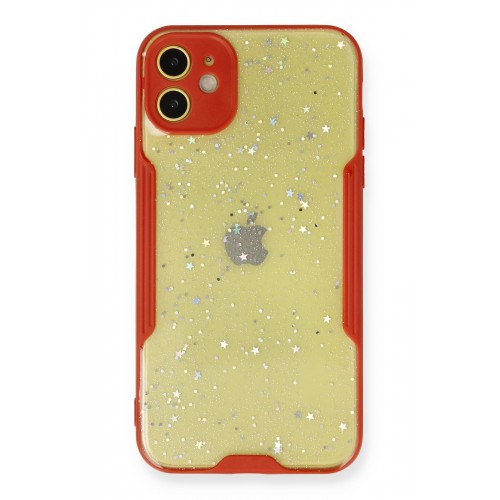 Newface iPhone 12 Kılıf Platin Simli Silikon - Kırmızı Newface iPhone 12 Kılıf Platin Simli Silikon - Kırmızı
