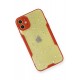 Newface iPhone 12 Kılıf Platin Simli Silikon - Kırmızı Newface iPhone 12 Kılıf Platin Simli Silikon - Kırmızı