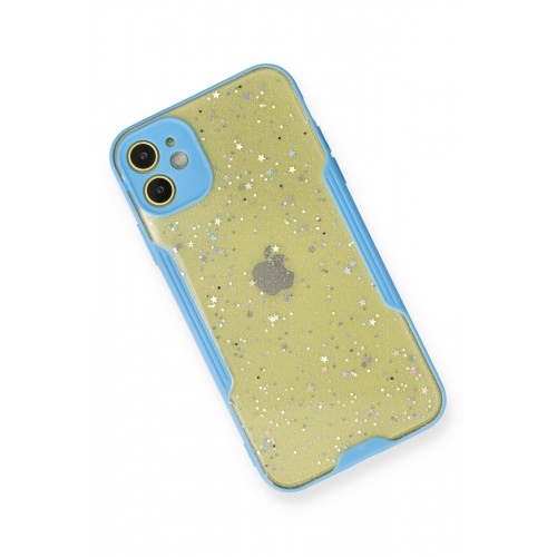 Newface iPhone 12 Kılıf Platin Simli Silikon - Mavi Newface iPhone 12 Kılıf Platin Simli Silikon - Mavi
