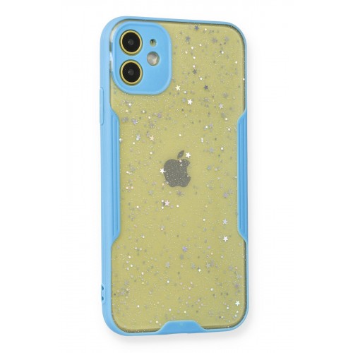 Newface iPhone 12 Kılıf Platin Simli Silikon - Mavi Newface iPhone 12 Kılıf Platin Simli Silikon - Mavi
