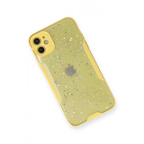 Newface iPhone 12 Mini Kılıf Platin Simli Silikon - Sarı Newface iPhone 12 Mini Kılıf Platin Simli Silikon - Sarı